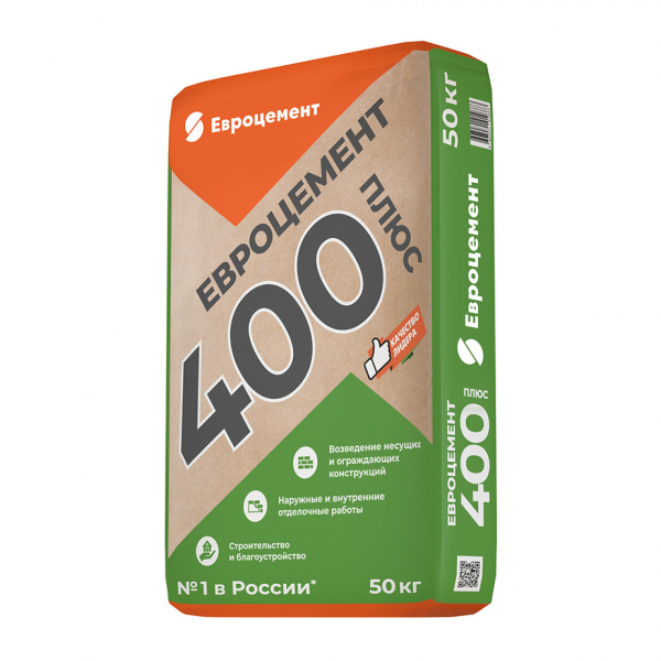 Цемент Евроцемент М400 Д20 ЦЕМ II А-Ш 32,5 50 кг