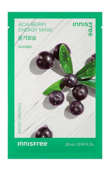Innisfree Moisturizing Acai Berry Energy Mask Тканевая маска для упругости кожи лица с экстрактом ягод асаи