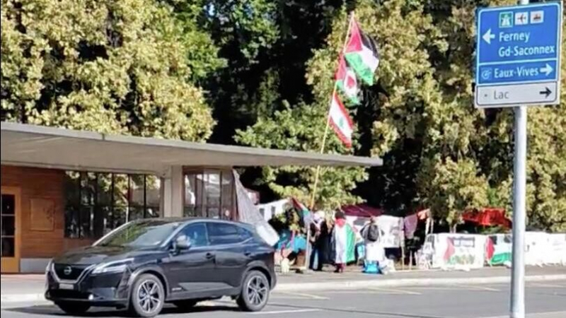 Протестующие у здания ООН в Женеве требуют ввести санкции против Израиля